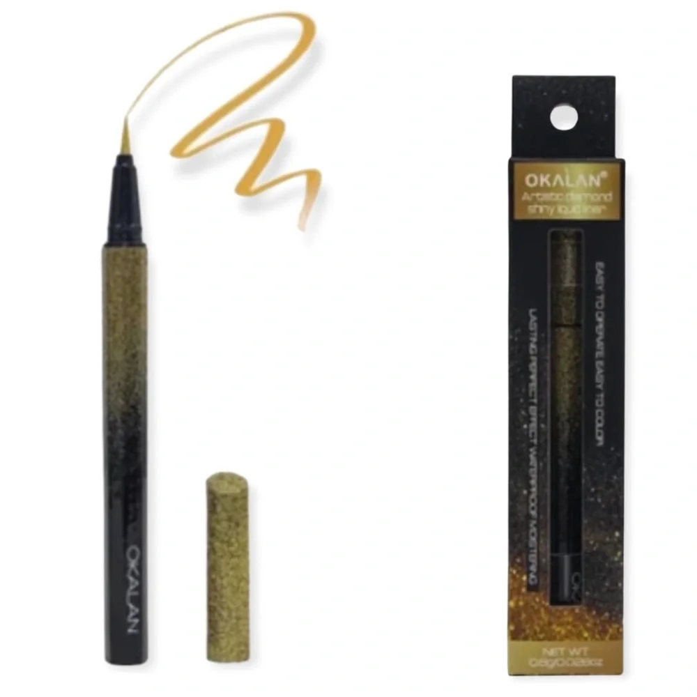 Okalan Artistic Diamond Shiny Liquid Waterproof Glitter Liner in Gold